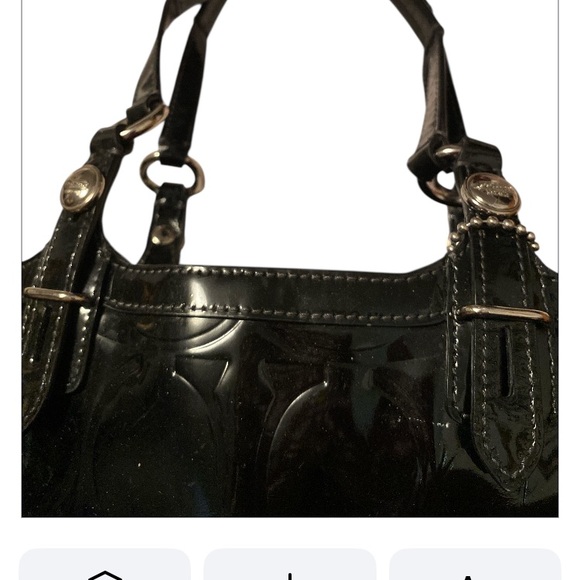 Coach Black Shoulder Bag with Monogram and Silver Hardware - Picture 2 of 5